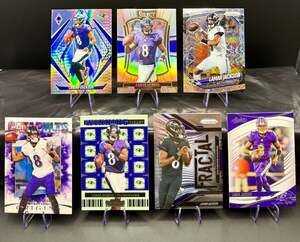 Lamar Jackson Baltimore Ravens Football 7 Card Lot Panini Holo Silver Prizm NFL